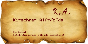 Kirschner Alfréda névjegykártya